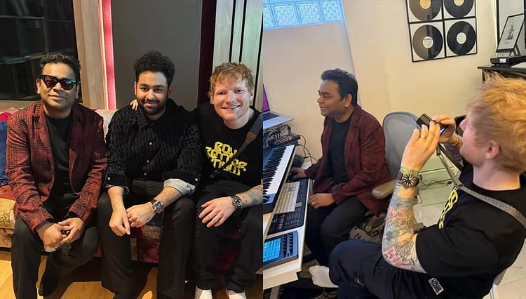 English Singer Ed Sheeran Meets Ar Rahman Before Chennai Concert Share