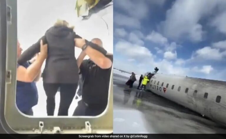 Passenger Films Dramatic Rescue After Delta Plane Crash-Landed In Canada