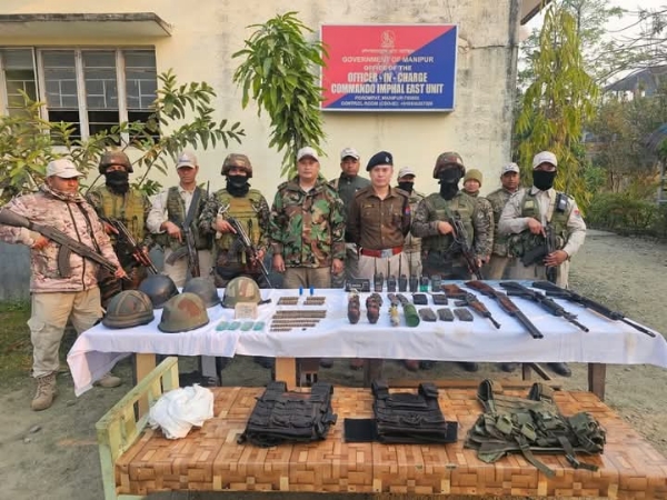 Huge cache of arms and explosives recovered in Manipur