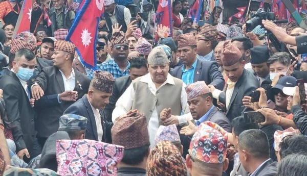 Pro-monarchists rally for Former king Gyanendra's arrival in Kathmandu