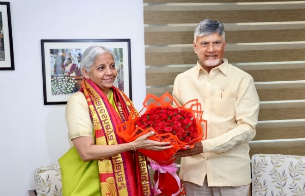 Andhra Pradesh CM Chandrababu Naidu meets FM Sitharaman