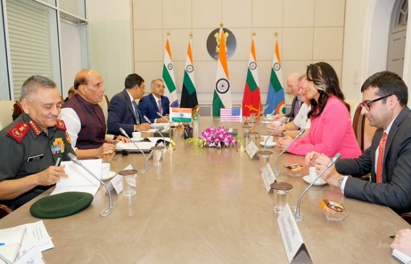 Defence Minister Rajnath Singh meets US intel chief Tulsi Gabbard