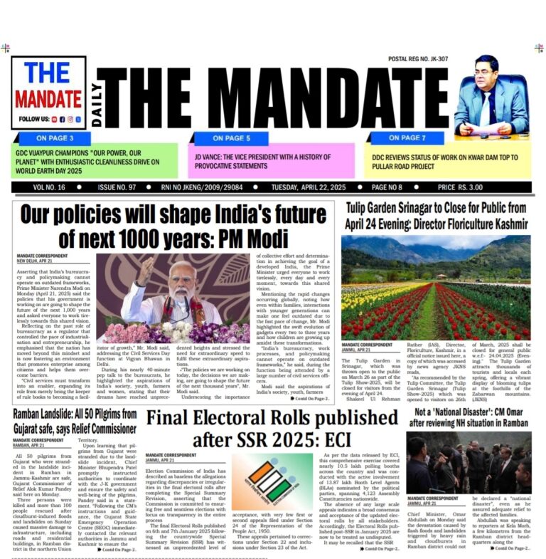 April 22 The Mandate