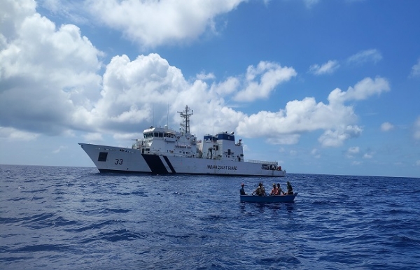ICG rescues crew from sunken cargo ship in sea