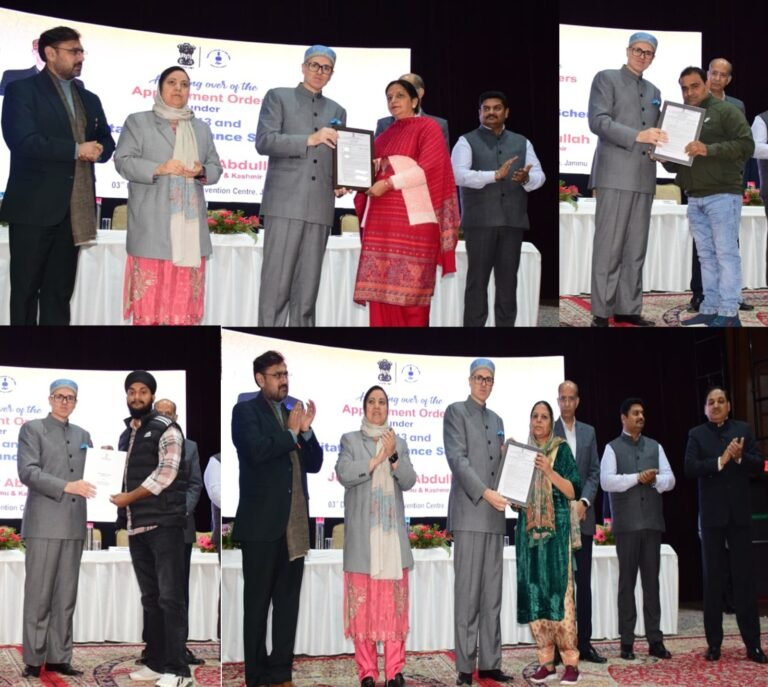 CM Omar Abdullah hands over appointment letters, regularisation orders