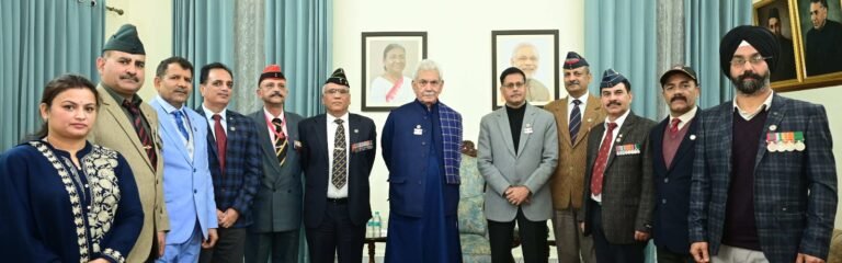 LG Manoj Sinha interacts with armed forces veterans in Jammu
