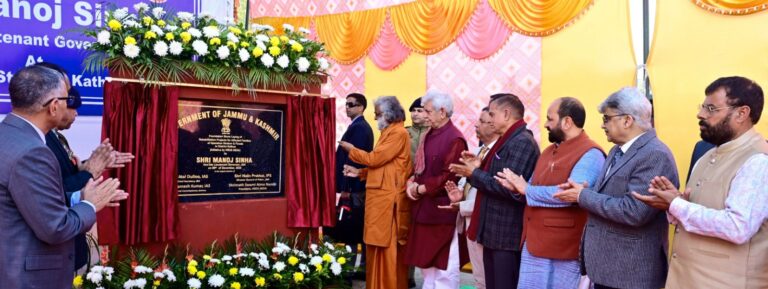 Lieutenant Governor lays foundation stone for construction of 449 new homes for families affected due to recent natural calamities in Kathua and Samba