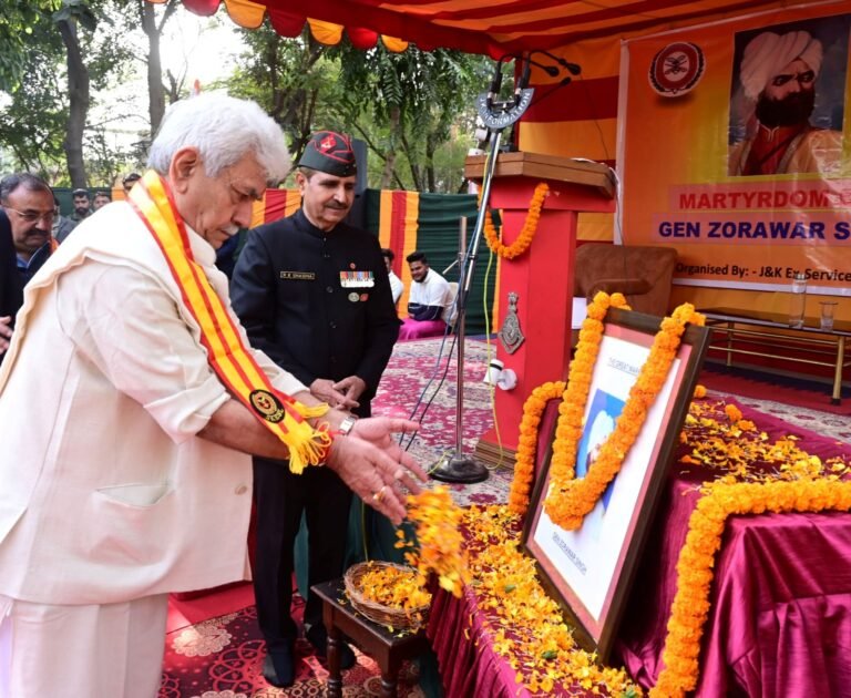 Lieutenant Governor pays tributes to General Zorawar Singh on his Martyrdom Day