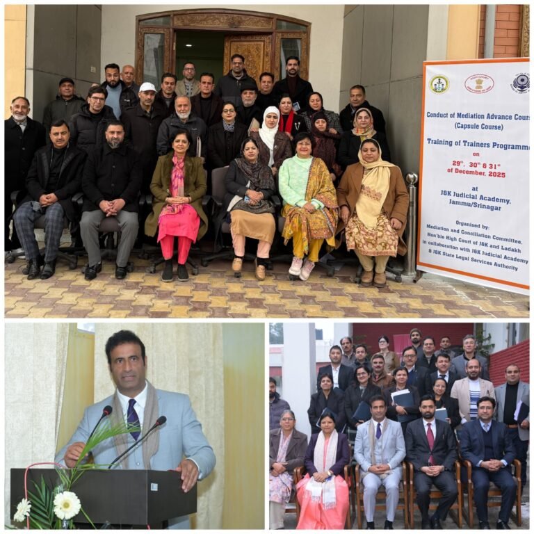 HC J&K and Ladakh concludes advanced mediation training programme