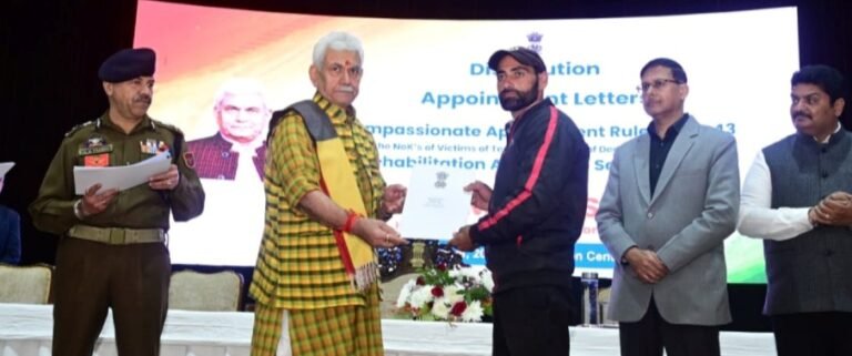 LG Manoj Sinha says ‘Article 370 abrogation ended separatist influence in Govt jobs’, Distributes appointment letters to 41 terror victims’ families