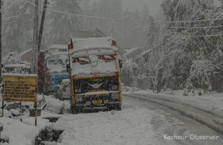 Snowfall Disrupts Travel Across Kashmir, NH Highway Shut