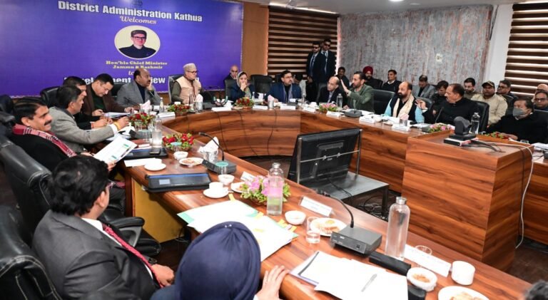CM Omar Abdullah chairs District Review meeting of Kathua district Inaugurates & lays foundation stone of projects worth ₹11.58 crore