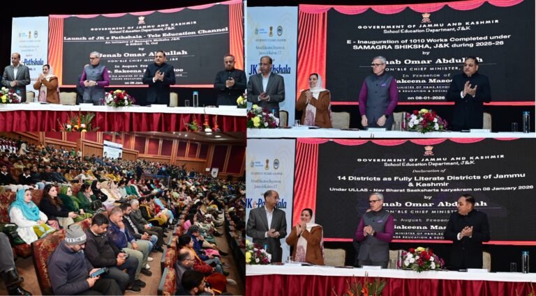 CM Omar Abdullah launches JK e-Pathshala tele education channel ‘JK e-Pathshala a major digital initiative for students to improve learning outcomes’: CM