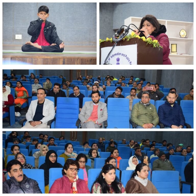 DIPR holds Two-Day workshop on Holistic Wellness Renowned Dietitian Dr. Mitali Gupta trains participants regarding Science of Breath, Mind & Meditation