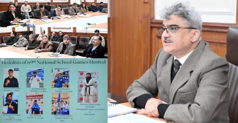 Chief Secy assesses the ambitious sports and youth development calendar for 2026 Mega sports calendar to engageover 40 lakh youth across J&K