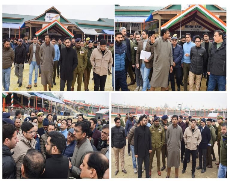 Div Com Inspects Preparations for Republic Day Celebrations at Bakshi Stadium