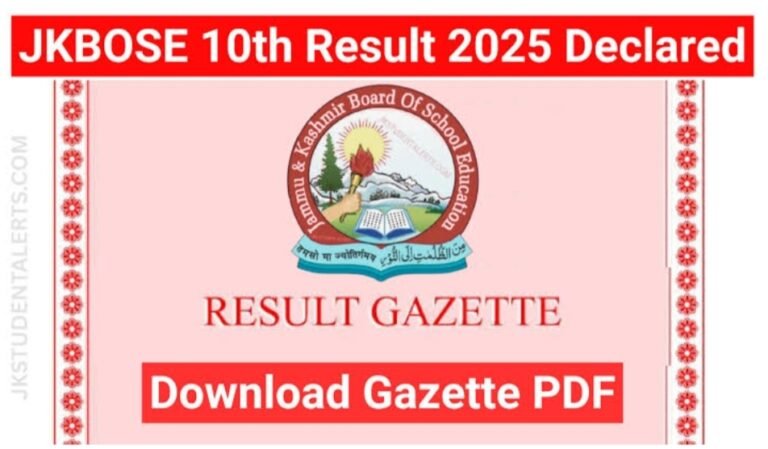 JKBOSE declares class 10 results; overall pass percentage at 84.04%