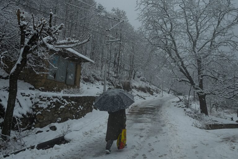 Fresh Snow Throws Life Out Of Gear Across Kashmir