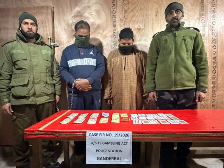 Police arrests 02 gamblers in Ganderbal, stake money seized