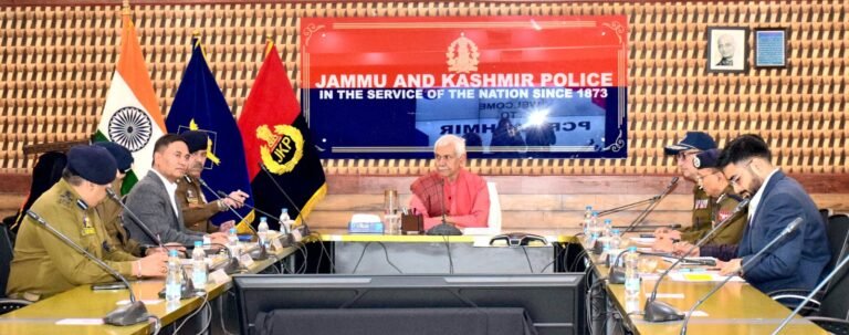 LG reviews law & order situation at a high-level meeting at PCR Kashmir