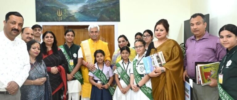 LG Manoj Sinha lauds DPS students for leading anti-drug campaign across Jammu and Kashmir