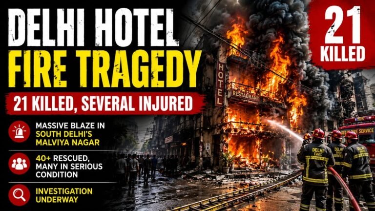 21 Killed in South Delhi Hotel Fire; Sealed Windows Hampered Escape