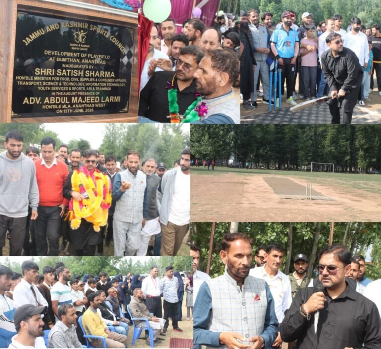 Satish Sharma reviews sports facilities across Anantnag; announces major infrastructure upgrades