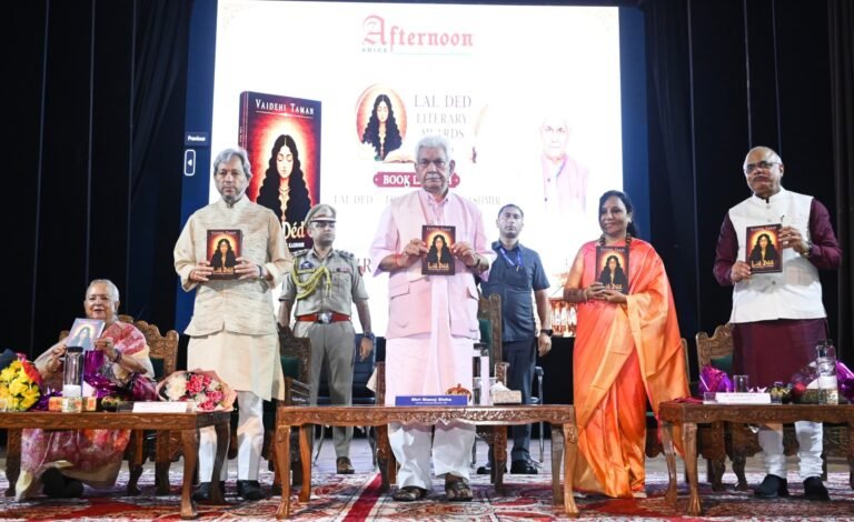 LG attends Lal Ded Literary awards, launches book on mystic saint; urges youth to dream big and stay rooted in India’s Cultural Heritage