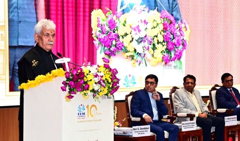 IIM Jammu Marks 10 Years of Growth; LG Sinha Calls for Global Academic Ambition