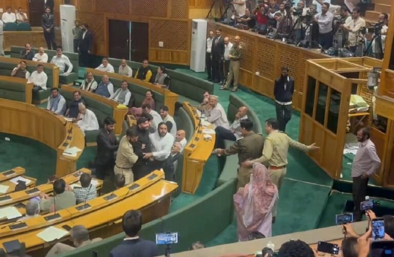 AAP MLA Mehraj Malik Marshalled Out of J&K Assembly
