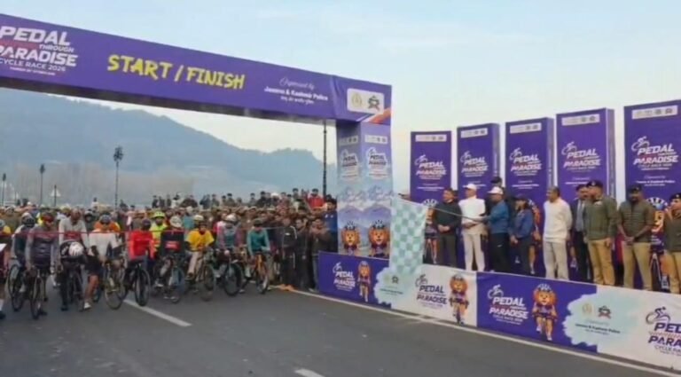 In Kashmir, a cycling race brings over 4,000 participants together as police flag fitness, drug abuse concerns